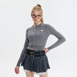 秋の新作の麻織り模様のセーター女性用のニットカーディガン刺繍入りトップス
